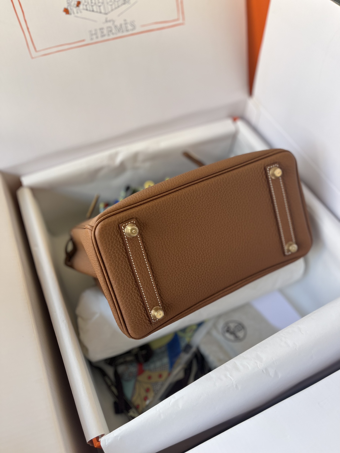 에르메스 버킨25 골드브라운 금장 토고가죽